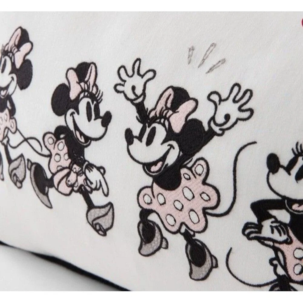 Pottery Barn Kids Disney Vintage Style Minnie Mouse Embroidered Lumbar Pillow